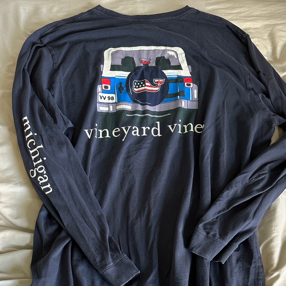 Vineyard Vines Men's Graphic Navy Long Sleeve Tee